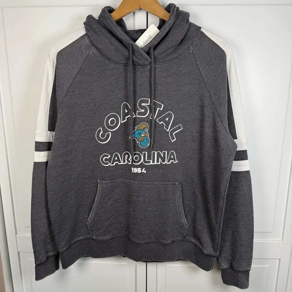 Camp‎ David Women's Large Coastal Carolina Replay Hoodie Dark Gray College New - Picture 2 of 9